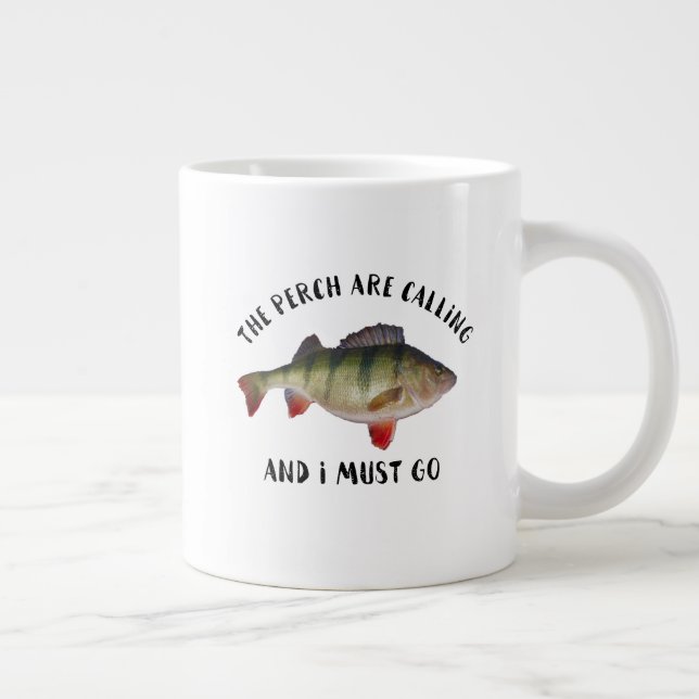 Jumbo Perch Fishing Quote Men's Hobby Mug (Right)