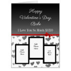 Jumbo Personalised 3 Photo Valentines Day "Card