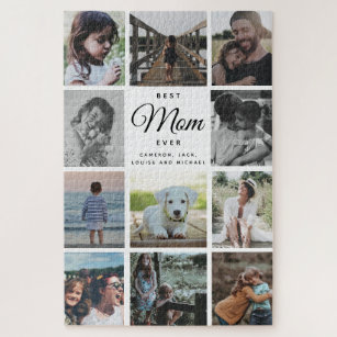 Jumbo Photo Collage Mothers Day BEST MOM EVER Jigsaw Puzzle