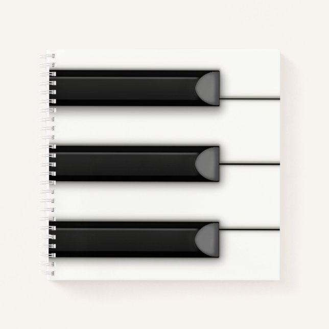 Jumbo Piano Keys Detail Musical Notebook (Front)