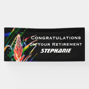 JUMBO Retirement Banner Exotic Flower Aloe