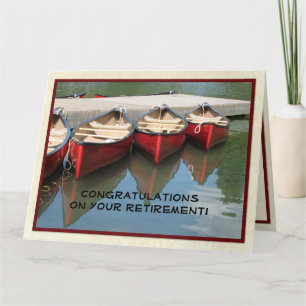 JUMBO Retirement Congratulations from All, Canoes Card
