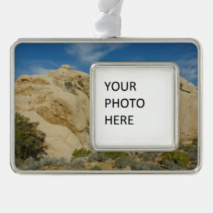 Jumbo Rocks at Joshua Tree National Park Silver Plated Framed Ornament