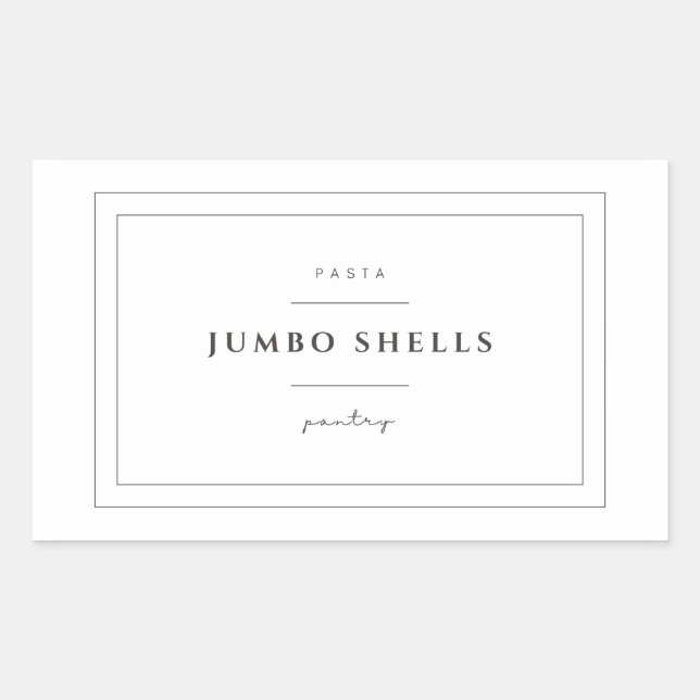 Jumbo Shells Pasta Label Stickers (Front)