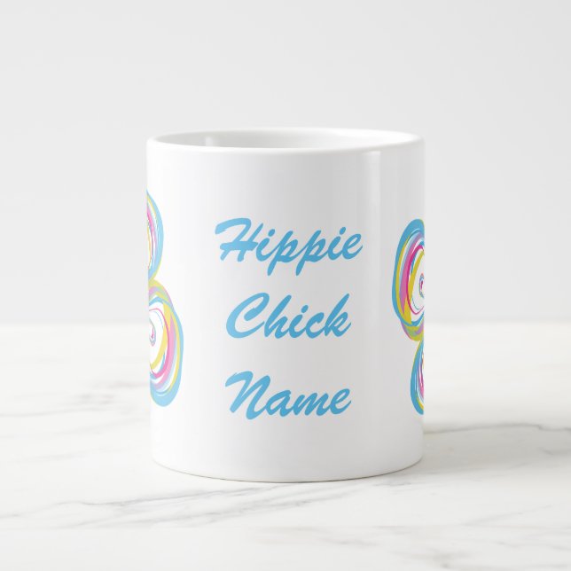 Jumbo size mug with "Hippie Chick" (Front)