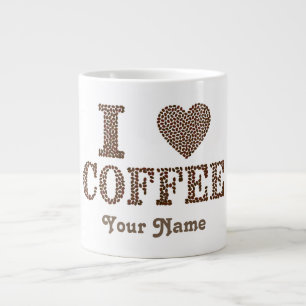Jumbo size mug with "I Heart Coffee"