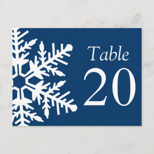 Jumbo Snowflake Table Numbers (Navy Blue / White) Postcard