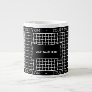 JUMBO SOUP MUG - SILVER MESH PRINT