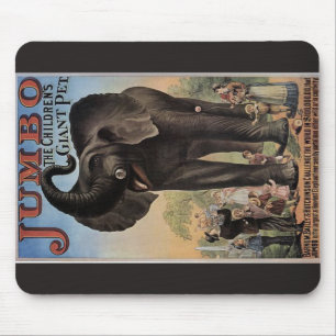 Jumbo The Giant Elephant Retro Theatre Mouse Pad
