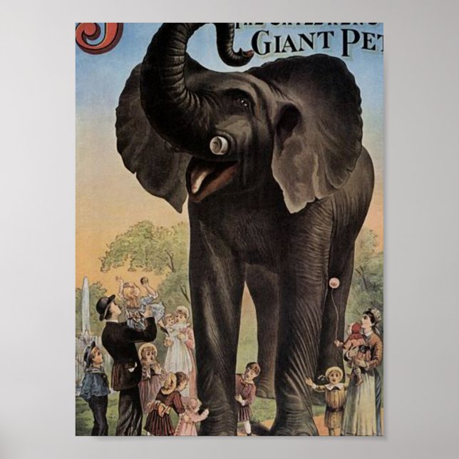 Jumbo The Giant Elephant Retro Theatre Poster (Front)