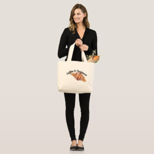 Jumbo tote bag with croissant design