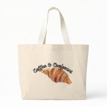 Jumbo tote bag with croissant design 