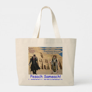 jumbo tote. Happy Passover. loris/monkey Large Tote Bag