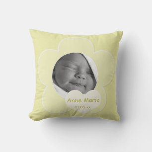 Jumbo Yellow Polka Dot Baby Photo Pillow