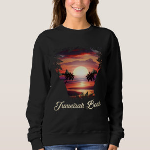 Jumeirah Beach Vibrant Sunset Dubai United Arab E Sweatshirt