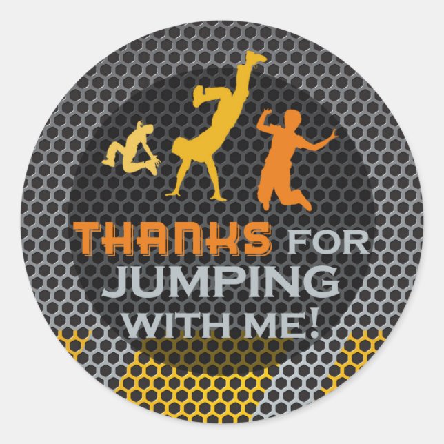 Jump Birthday Boy Matching Thank You Stickers (Front)