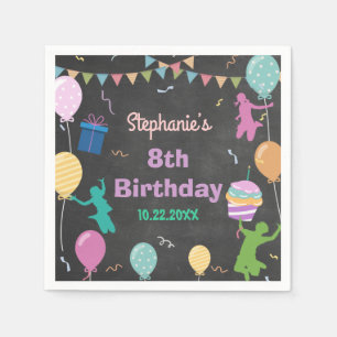 Jump Birthday Chalkboard Kid Trampoline Party Napkin