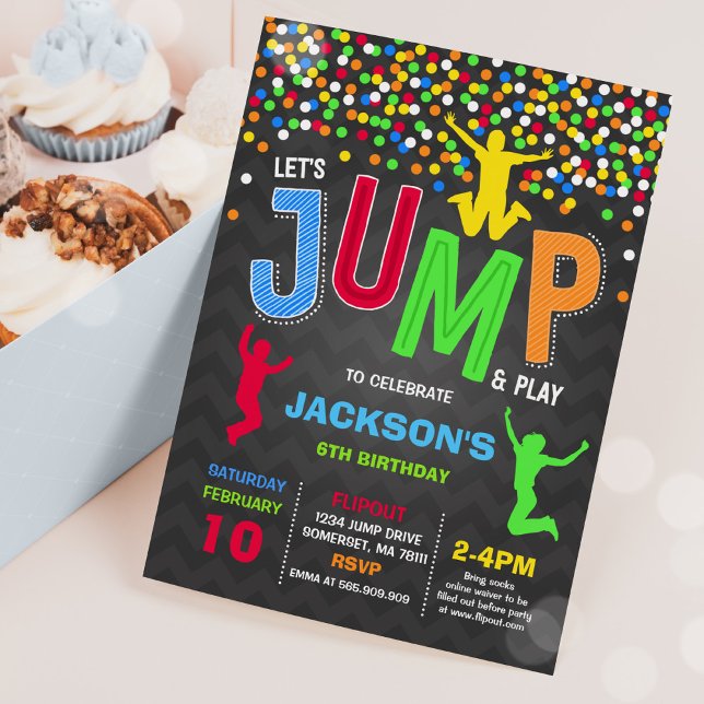 Jump Birthday Invitation Jump Trampoline Party (Creator Uploaded)