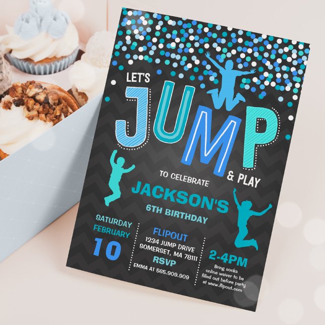 Jump Birthday Invitation Jump Trampoline Party (Creator Uploaded)