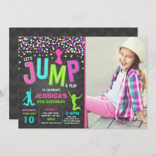 Jump Birthday Invitation Jump Trampoline Party