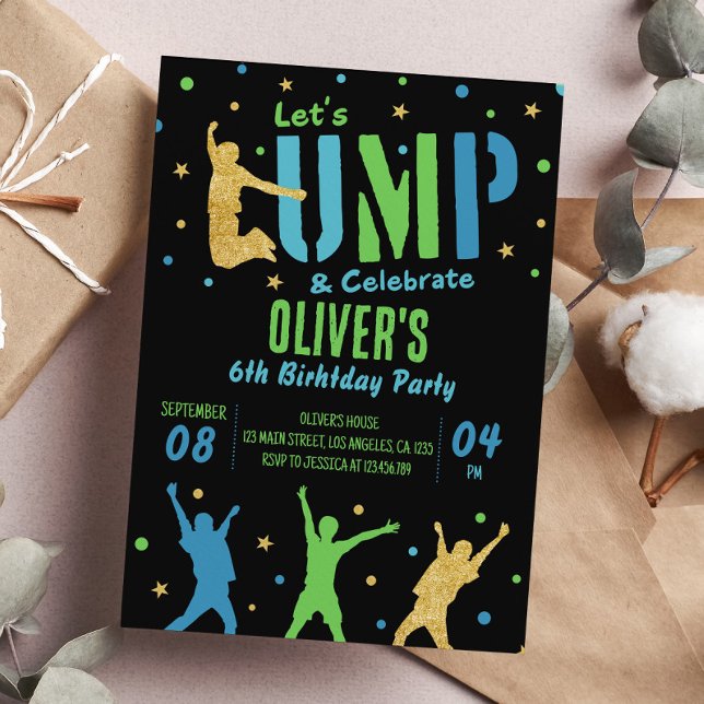 Jump Birthday Party Invitation Bounce House Party (Creator Uploaded)