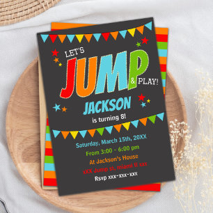 Jump Birthday Party Invitation, Jump Invitation