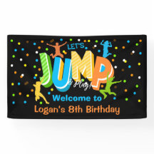 Jump Birthday Party Vinyl Welcome Banner