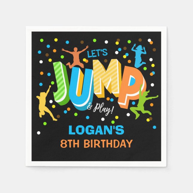 Jump Birthday Personalised Napkins (Front)