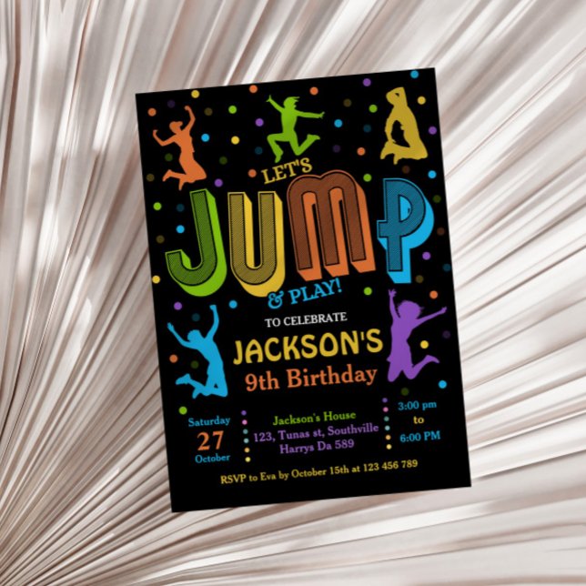 Jump Birthday Trampoline Party Invitation (Creator Uploaded)