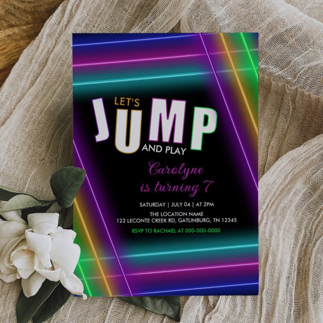 Jump Birthday Trampoline Party Invitation (Creator Uploaded)