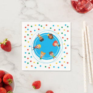 Jump Bounce Play Trampoline Kids Birthday Napkin