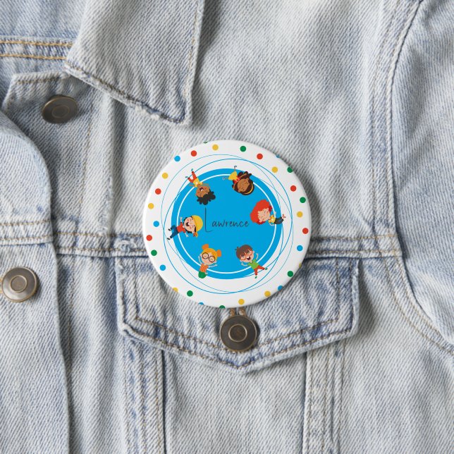 Jump Bounce Play Trampoline Park Party Birthday  7.5 Cm Round Badge (In Situ)