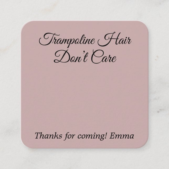 Jump Bounce Trampoline Hair Tie Favour Card (Front)