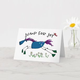 Jump for Joy (Blue) New Baby Greeting Card