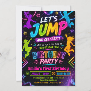Jump Glow-in-the-Dark Party Birthday Invitation