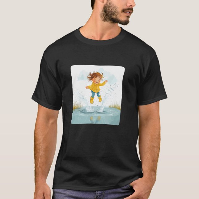 Jump into Fun with this Puddle Jumping Graphic T-Shirt (Front)