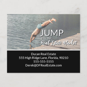 Jump into the real estate marketing postcard flyer