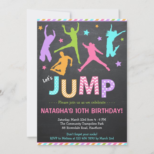 Jump Invitation / Trampoline Invitation (Front)
