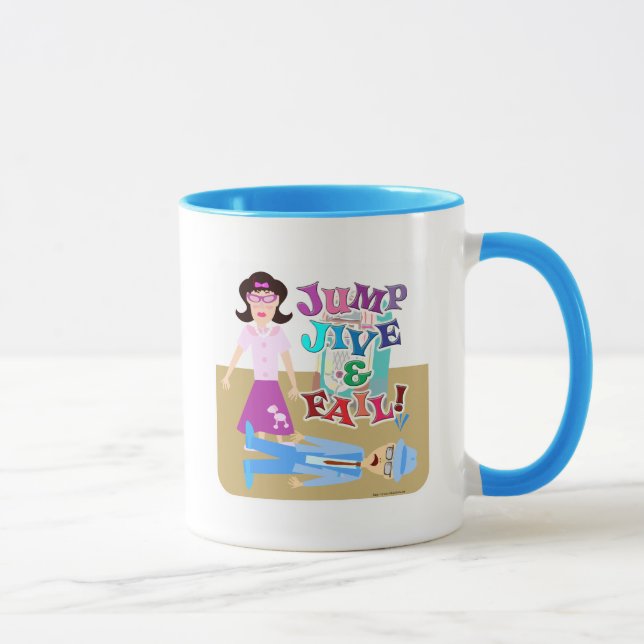 Jump Jive and Fail Swing Dance Funny Slogan Mug (Right)
