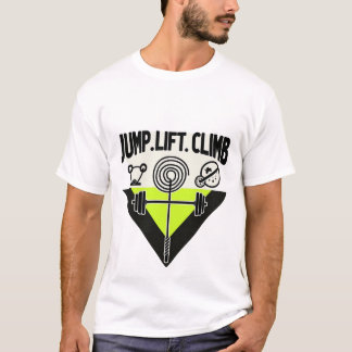 Jump Lift Climb | Minimalist Neon Cross-Training T-Shirt