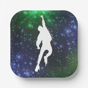 Jump Neon Graffiti Trampoline Park Paper Plates