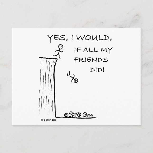 Jump Off A Cliff Postcard (Front)