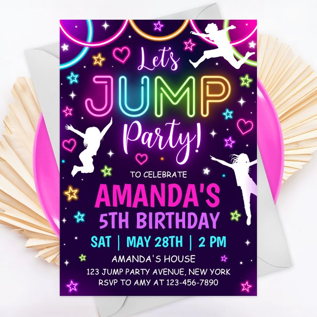 Jump Party Invitation Trampoline Birthday (Creator Uploaded)