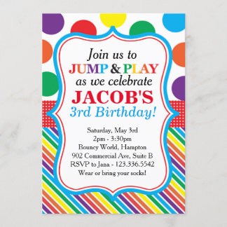 Jump, Play and Bounce Party Invitation (Primary)