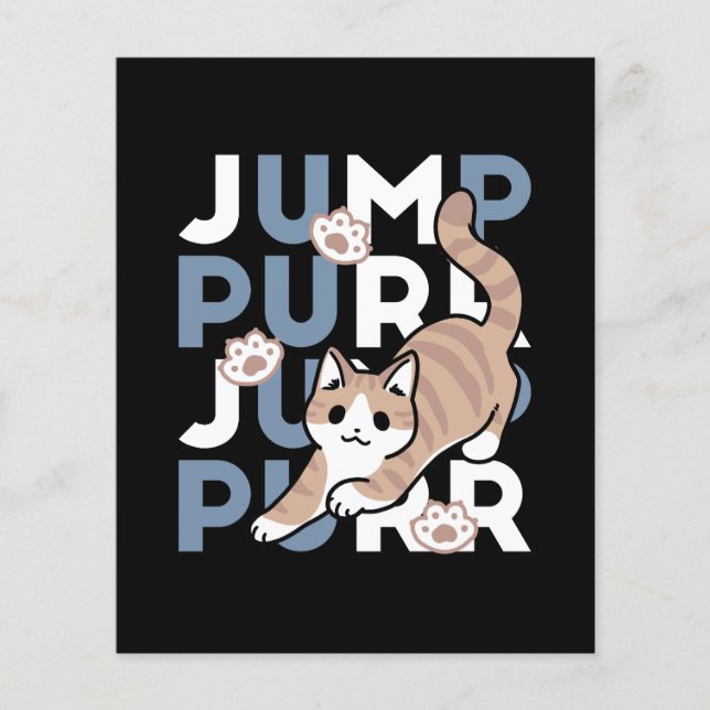 Jump Purr Jump: Playful Cat Design with Fun Art Flyer (Front)