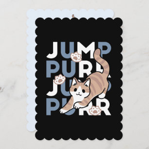 Jump Purr Jump: Playful Cat Design with Fun Art Holiday Card