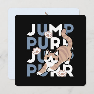 Jump Purr Jump: Playful Cat Design with Fun Art Holiday Card