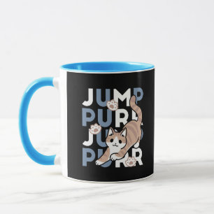 Jump Purr Jump: Playful Cat Design with Fun Art Mug