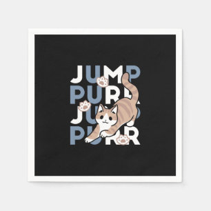 Jump Purr Jump: Playful Cat Design with Fun Art Napkin