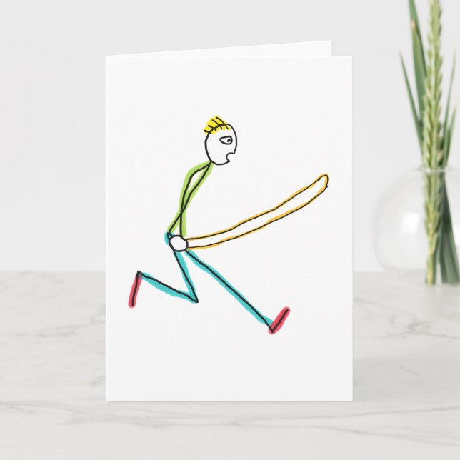 Jump Rope Skipping Stickman Card (Front)